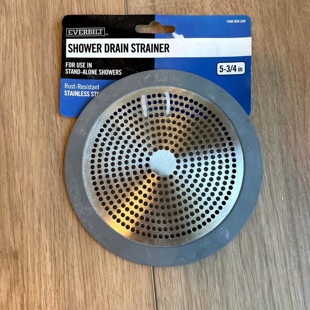 Everbilt Shower Drain Strainer 5-3/4in Stainless Steel Gray 1006 959‎ 209 NEW